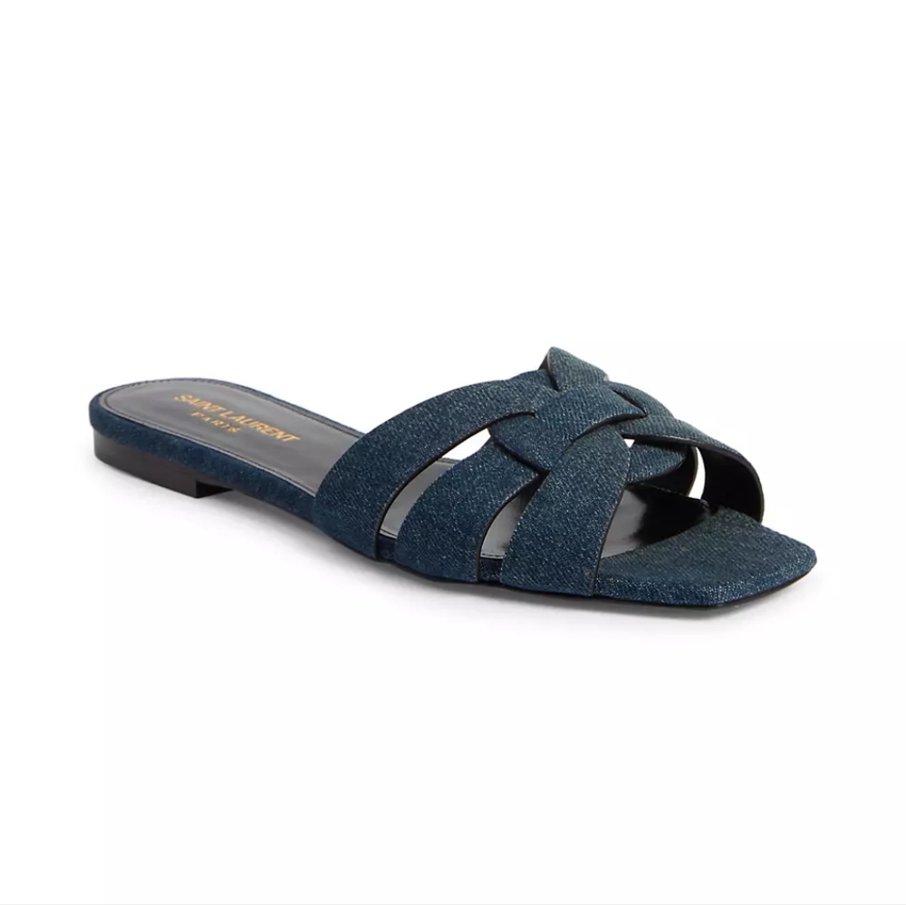 YSL Denim Tribune sandals